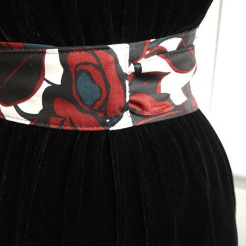 Ceinture style ceinture obi japonaise rouge foncé noir blanc doublée lin noir
