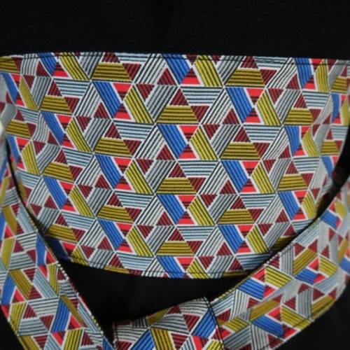 Obi - ceinture style japonaise pour kimono - motifs géométriques - réversible
