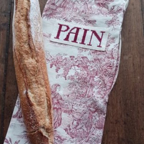 Sac à pain coton toile de jouy