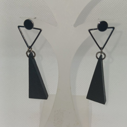 Boucles d'oreilles en bois noirci