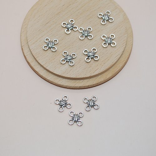 Lot de 10 connecteurs noeud de la chance chinois 10mm pour création de bijoux, connecteurs bijoux