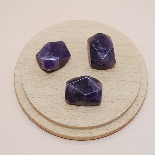 Perle violette en améthyste 20mm pour création de bijoux vendu a l unite, perle mauve, perle amethyste