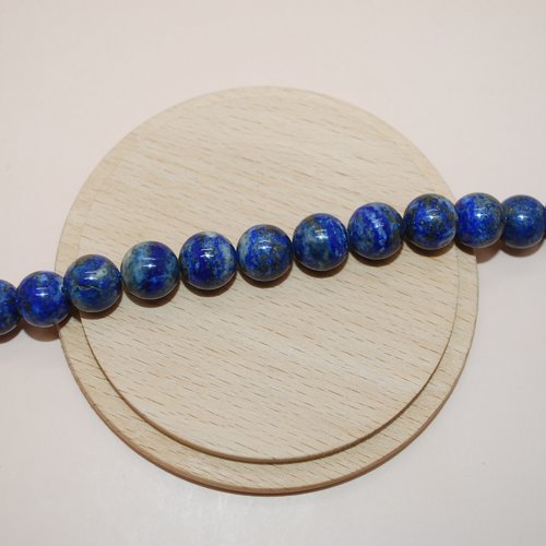 Perle ronde en lapis lazuli 10mm pour création de bijoux, perle bleue vendu a l unite