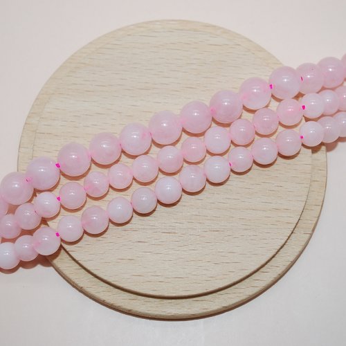 Perle ronde en quartz rose 6mm pour création de bijoux, perle rose vendu a l unite