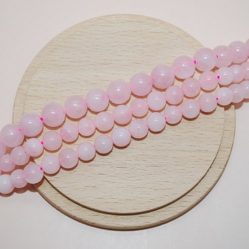 Perle ronde en quartz rose 8mm pour création de bijoux, perle rose vendu a l unite
