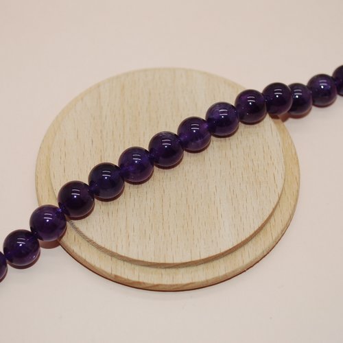 Perle ronde en amethyste 10mm grade a pour création de bijoux, perle violette vendu a l unite