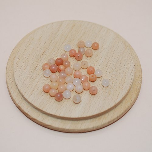 Lot de 5 perles rondes en calcite 4mm pour création de bijoux, perles en véritable pierre naturelle