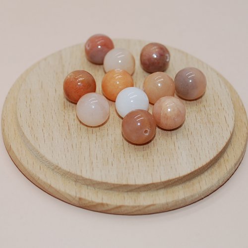 Perle ronde en calcite 10mm pour création de bijoux, perle en véritable pierre naturelle vendu a l unite
