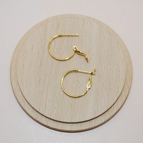 Boucles d oreille créoles 18mm en plaqué or 24k pour création de bijoux, boucles d oreille en or