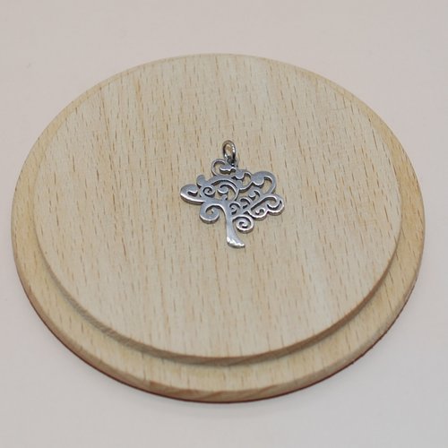 Pendentif arbre de vie en acier inoxydable argent 21mm pour création de bijoux