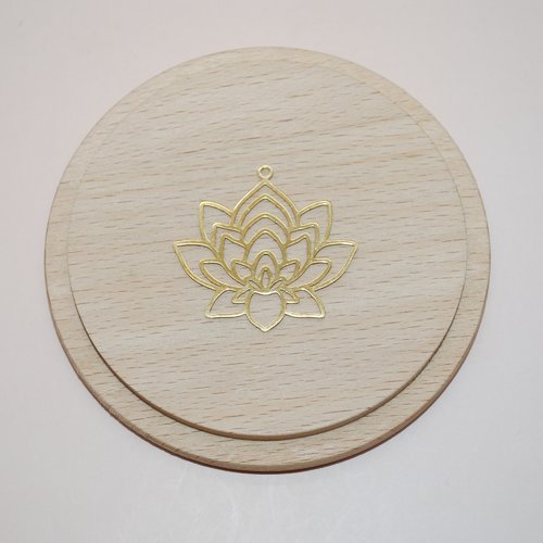 Pendentif feuille de lotus en acier inoxydable doré 33mm pour création de bijoux