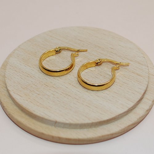 Boucles d oreille créoles en acier inoxydable doré 20mm pour création de bijoux, créoles acier doré