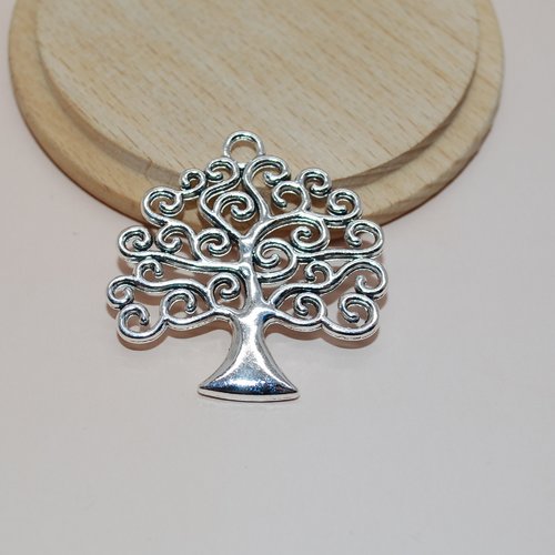 Grand pendentif arbre de vie argent 39mm pour création de bijoux