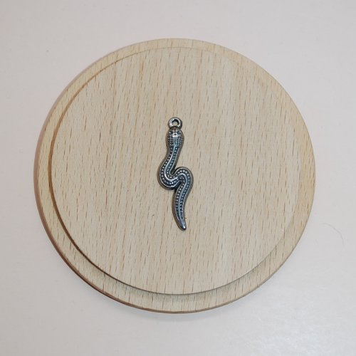 Pendentif serpent en acier inoxydable argent 33mm pour création de bijoux