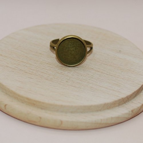 Bague réglable bronze cabochons 12mm pour création de bijoux, bague plateau 12mm