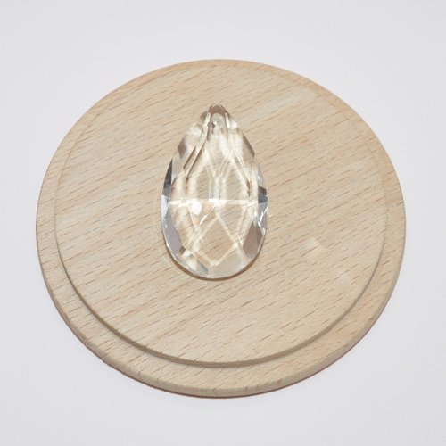 Pendentif goutte translucide à facettes en verre 4x2.3cm pour création de bijoux