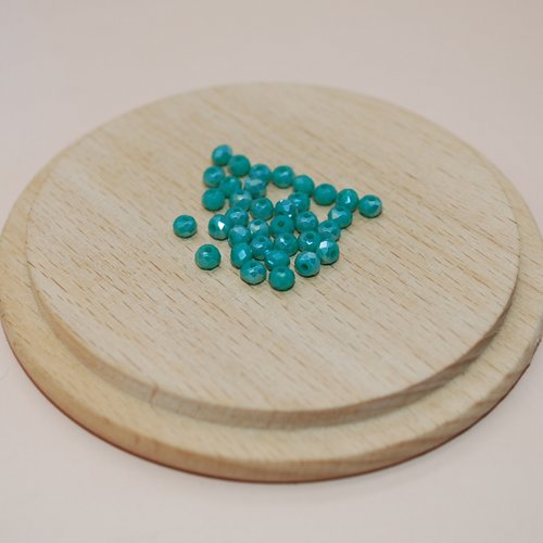 Lot de 20 perles à facettes vertes emeraudes ab en verre 3.5x2mm pour création de bijoux, perles vertes 3.5mm