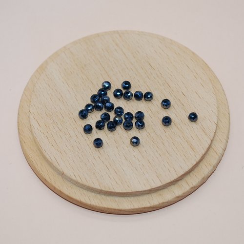 Lot de 20 perles à facettes bleu anthracite ab en verre 3.5x2mm pour création de bijoux, perles 3.5mm