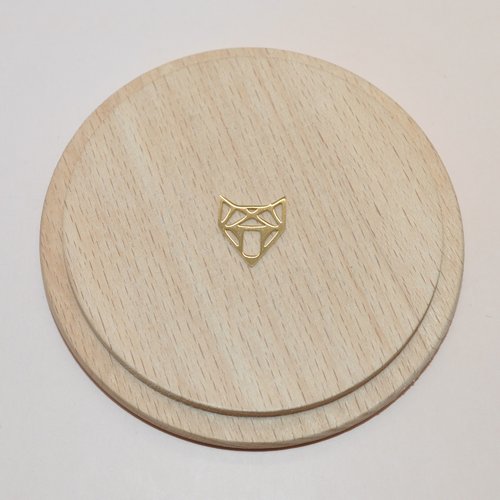 Breloque renard origami en acier inoxydable doré 14x12mm pour création de bijoux vendu a l unite