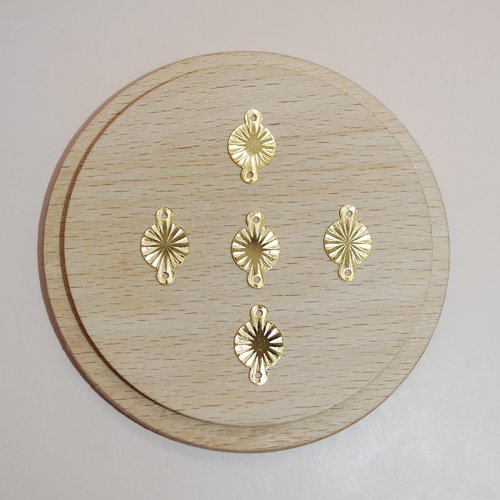 Lot de 5 breloques connecteurs en acier inoxydable doré 15x9mm