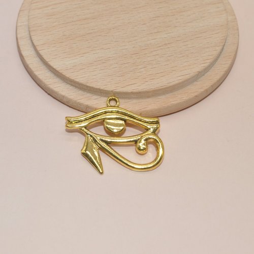 Pendentif oeil de râ oeil egyptien doré used pour création de bijoux, breloque horus doré