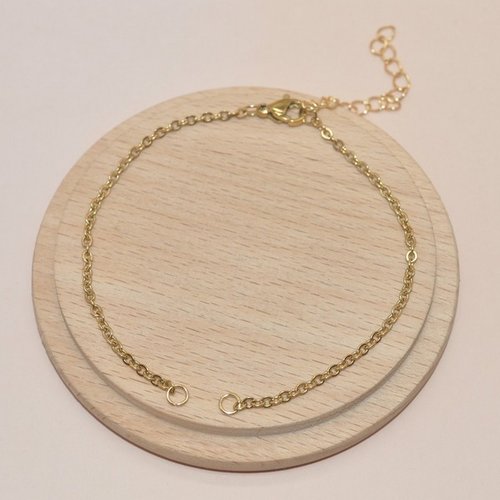 Support de bracelet chaine fine en acier inoxydable doré pour création de bijoux