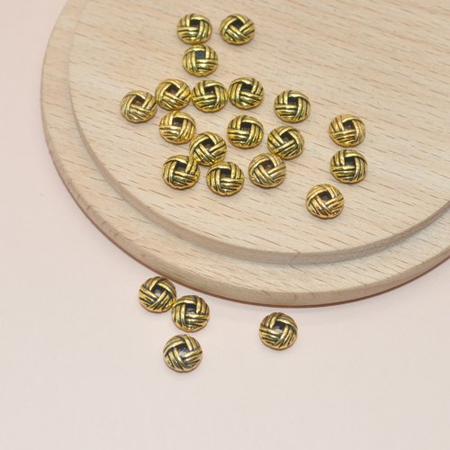 Lot de 20 perles séparatrices dorées pour création de bijoux, perles 6mm perdo2002/6mm