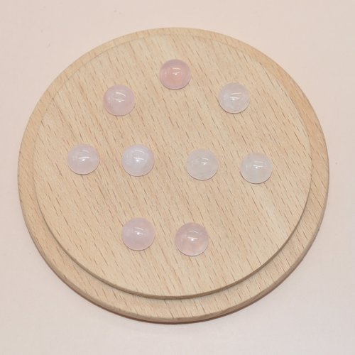 Cabochon en pierre quartz rose 8mm pour création de bijoux - cabochon rond - vendu a l unite