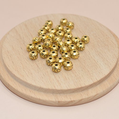 Lot de 10 perles séparateurs dorées 5mm pour création de bijoux, perles séparatrices dorées perdo1010/5mm
