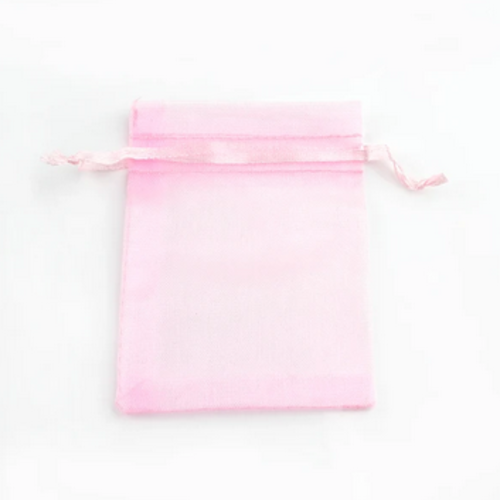 Lot de 10 pochettes cadeaux en organza rose 5x7cm, sacs cadeaux organza rose