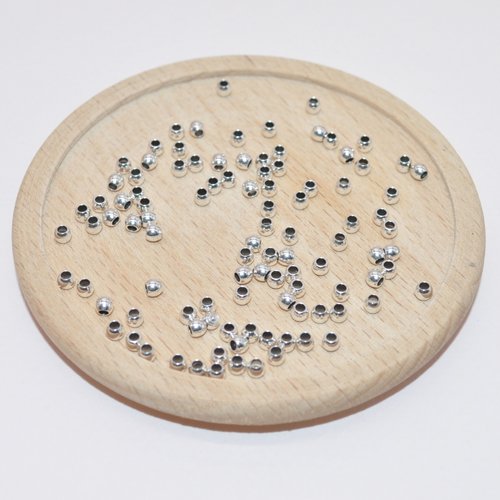 Lot de 10 perles séparatrices en plaqué argent 3x2.5mm pour création de bijoux, lot perles argents