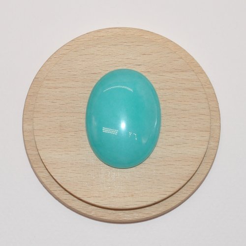 Cabochon en pierre jade turquoise 40x30mm pour création de bijoux - cabochon ovale