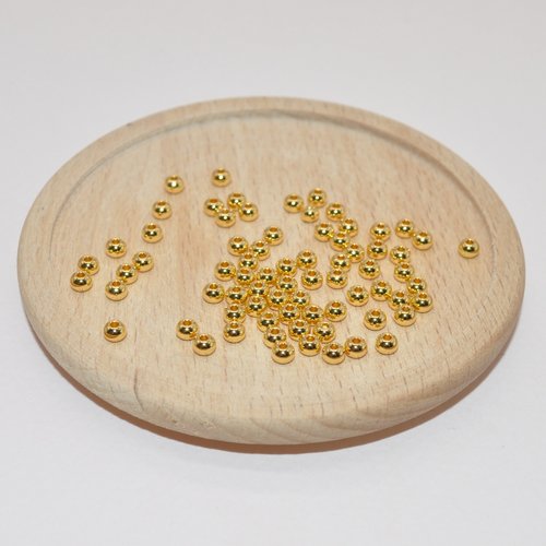 Lot de 10 perles séparatrices en plaqué or 24k 3.5x2.5mm pour création de bijoux, lot perles dorées
