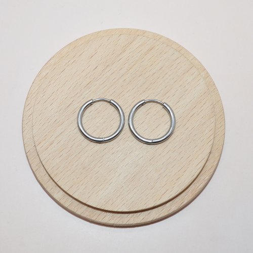 Boucles d oreille créoles en acier inoxydable argent 18mm pour création de bijoux vendu par paire