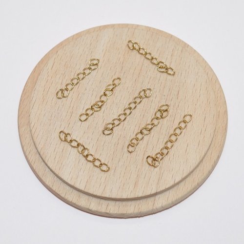 Lot de 10 chainettes d extension doré en acier inoxydable 28mm pour création de bijoux, chainette rallonge doré