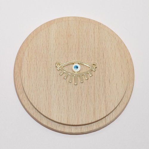 Breloque connecteur oeil d'horus doré pour création de bijoux vendu a l unite
