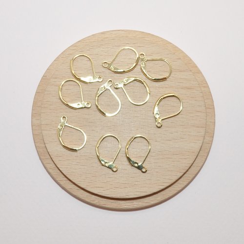 Boucles d oreille dormeuses en acier inoxydable doré x10 pour création de bijoux, boucles d oreille crochet doré