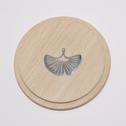Pendentif feuille ginkgo biloba en acier inoxydable argent 30mm, pendentif feuille doré pour création de bijoux vendu a l unite