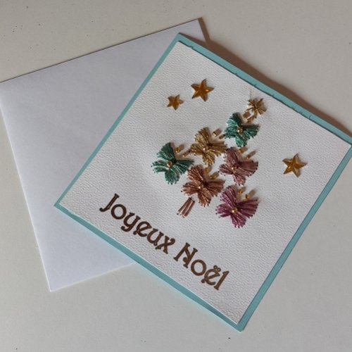 Carte de noël brodée
