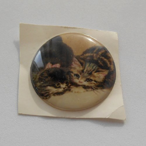 Cabochon synthétique à coller image chaton