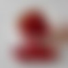 Lot 200 perles rondes en bois rouges