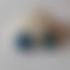 Bouton cabochon résine pailleté diam 17 mm bleu