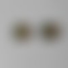 Bouton cabochon résine pailleté diam 17 mm blanc