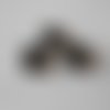 Lot 3 perles cercle verre noire