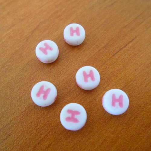 Lot perles lettre h diam 7 mm