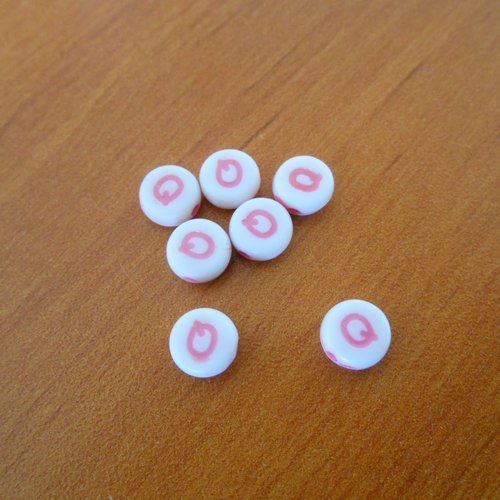 Lot perles lettre q diam 7 mm