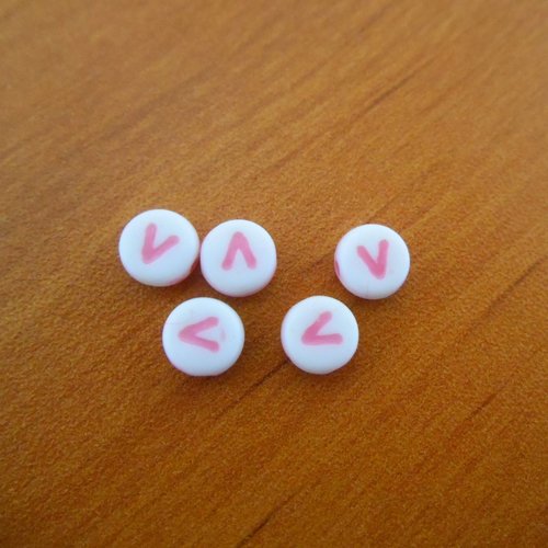 Lot perles lettre v diam 7 mm
