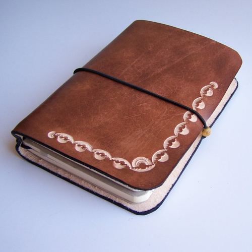 Carnet de croquis, protège journal en cuir style midori fauxdori format a6