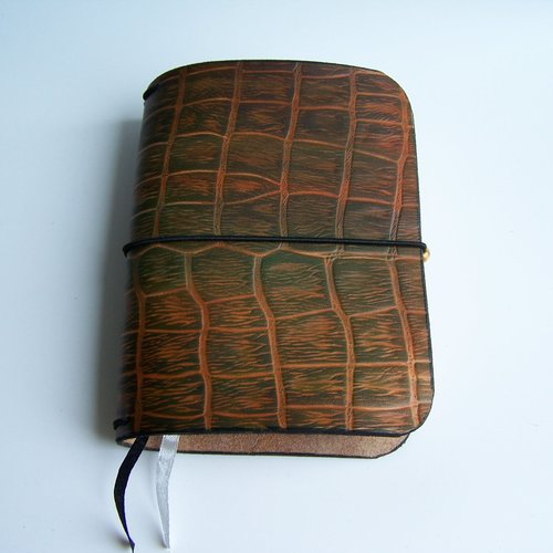 Carnet de voyage, carnet de croquis, protège journal en cuir style midori fauxdori format a6