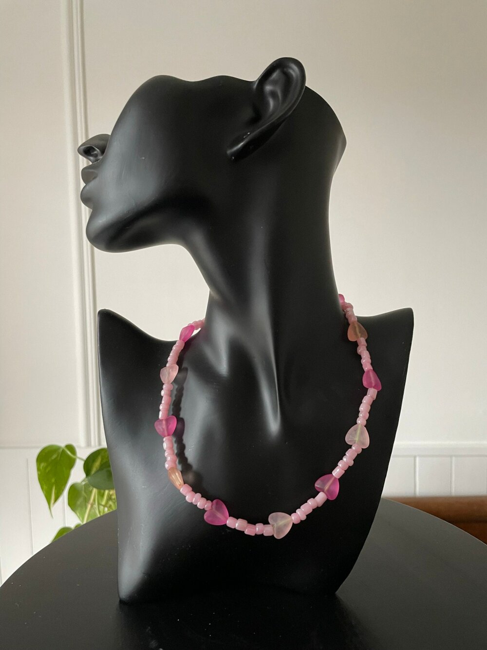 Collier perles fantaisies rose cœurs fil élastique coloré résistant - Un  grand marché